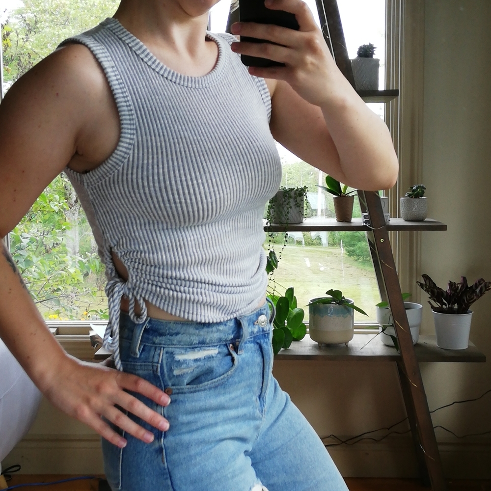 Tank with drawstrings